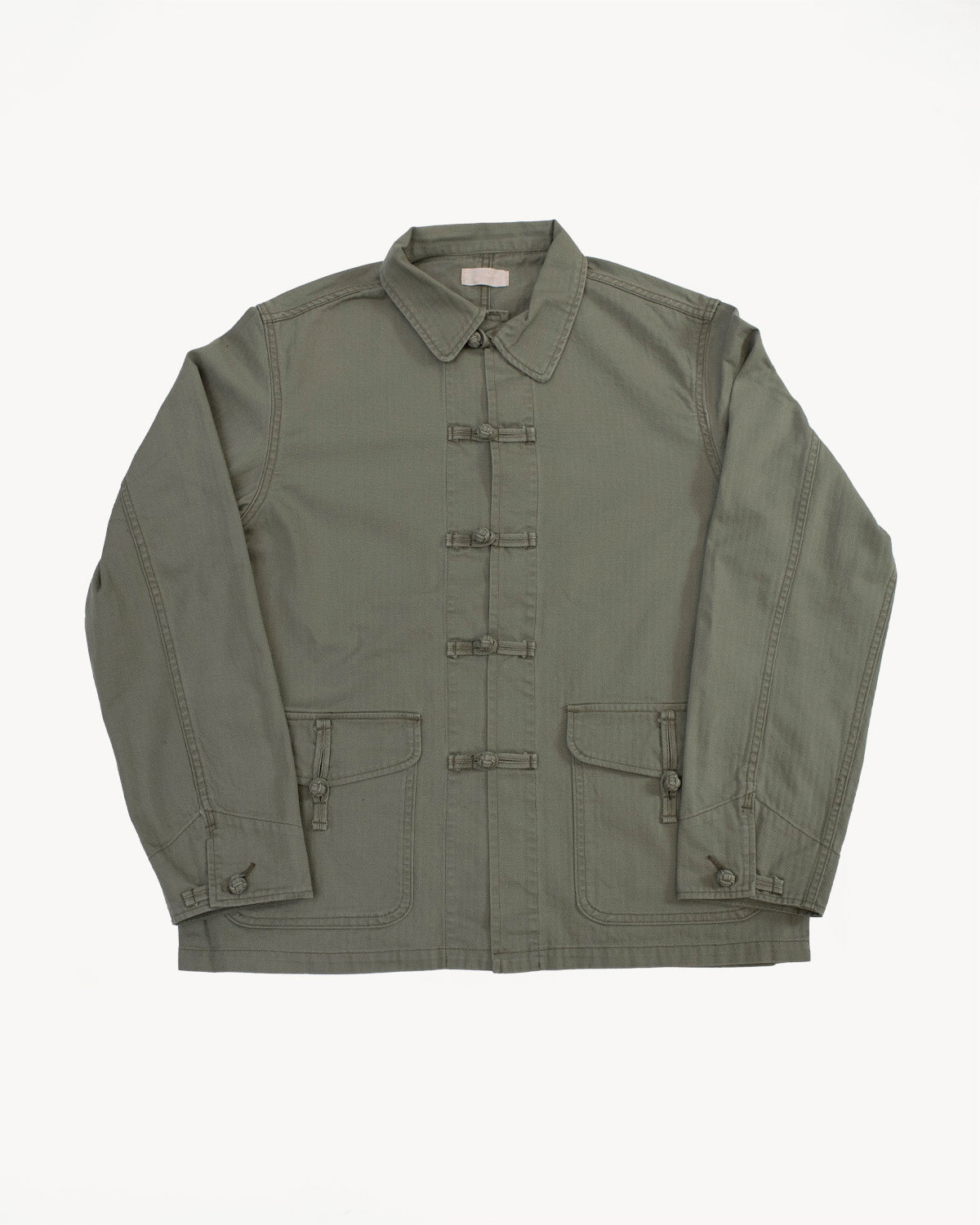 MSP-4019 - Chambray Kung Fu Jacket - Army Green