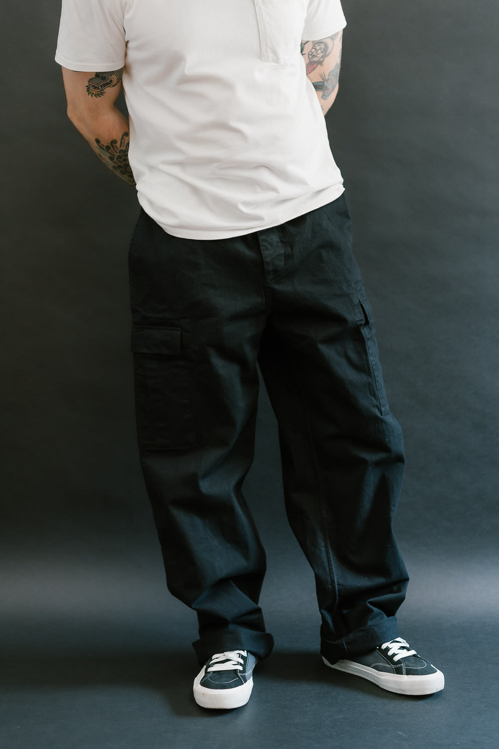 Cargo Pant Twill - Washed Black