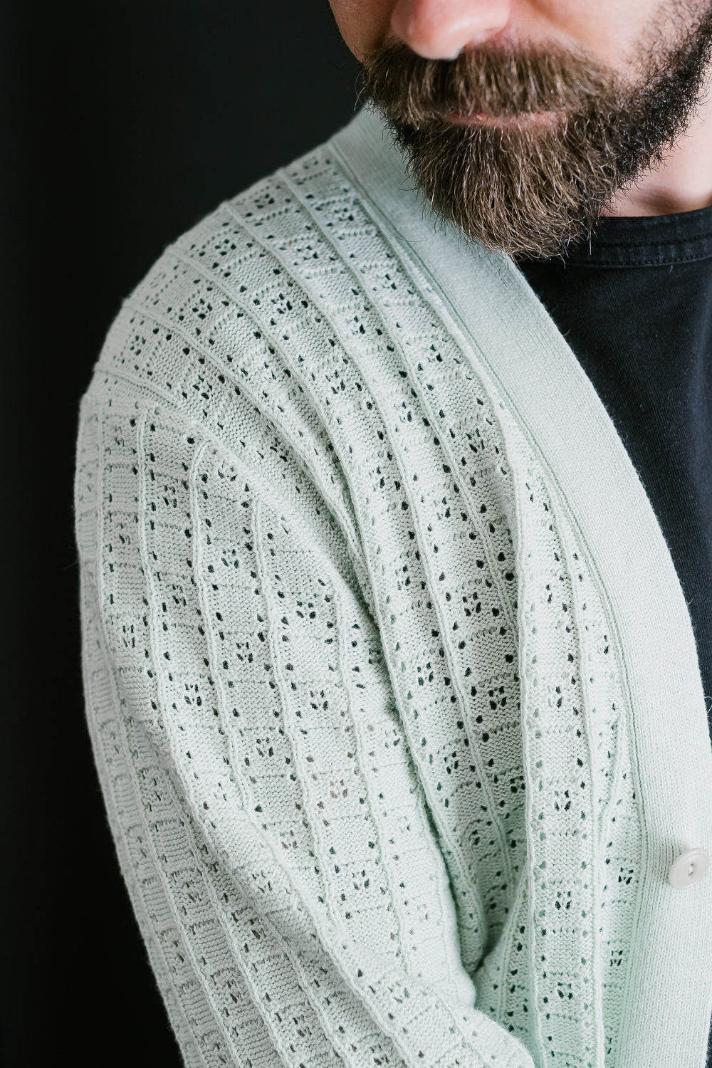 Classic Cardigan Domino - Seafoam