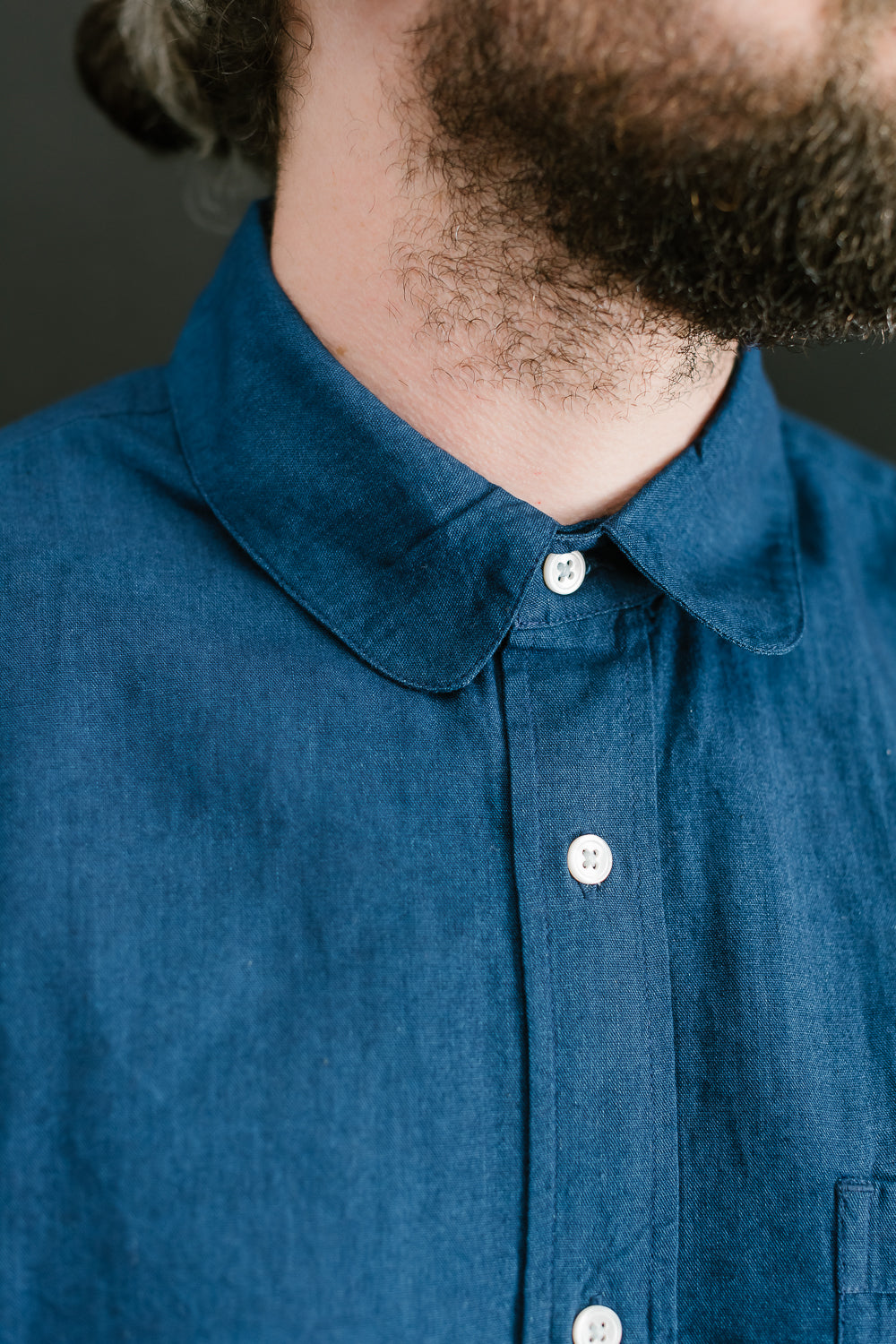 Club Collar Selvedge Broadcloth Shirt  - Indigo