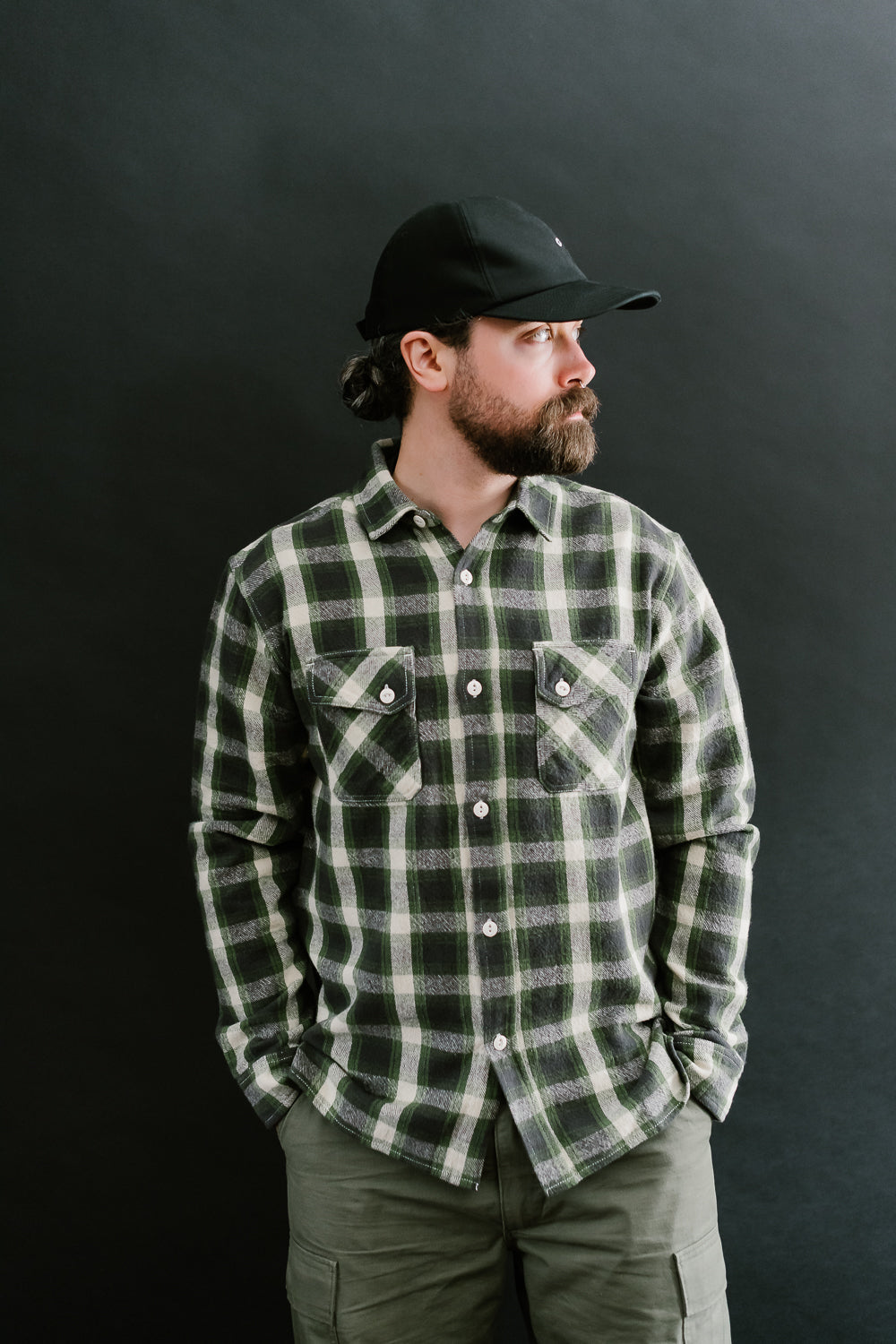 Crosscut Flannel - Emerald Shaggy Check