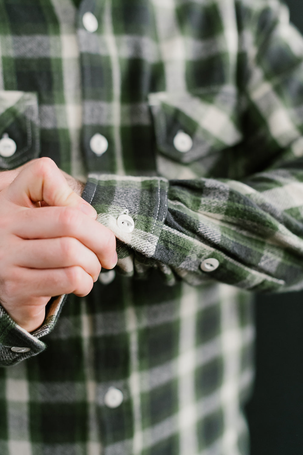 Crosscut Flannel - Emerald Shaggy Check