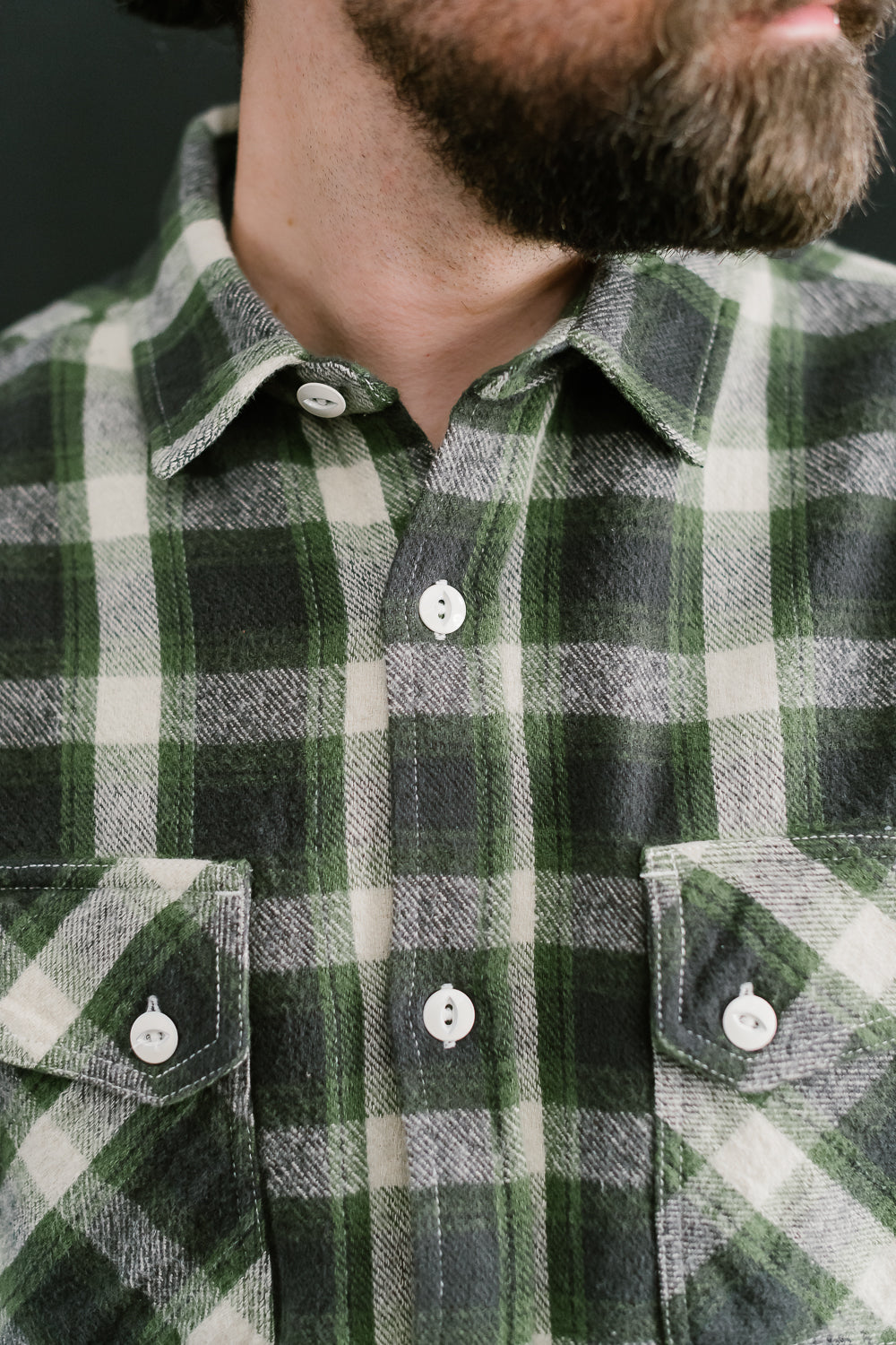 Crosscut Flannel - Emerald Shaggy Check