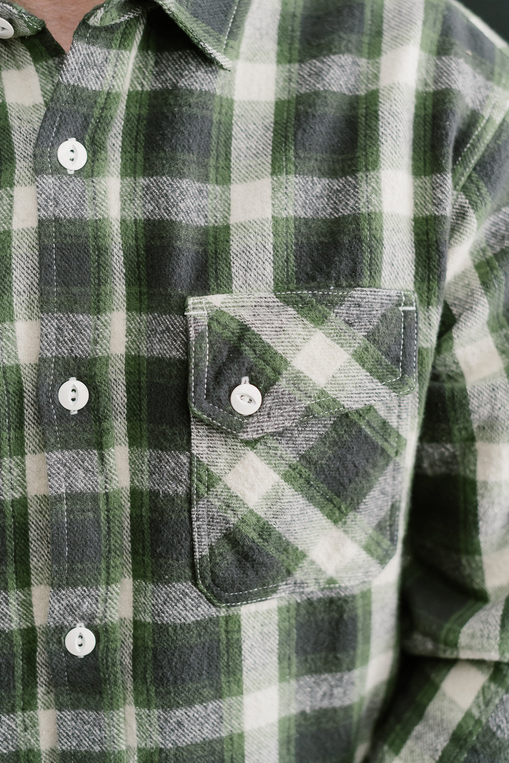 Crosscut Flannel - Emerald Shaggy Check