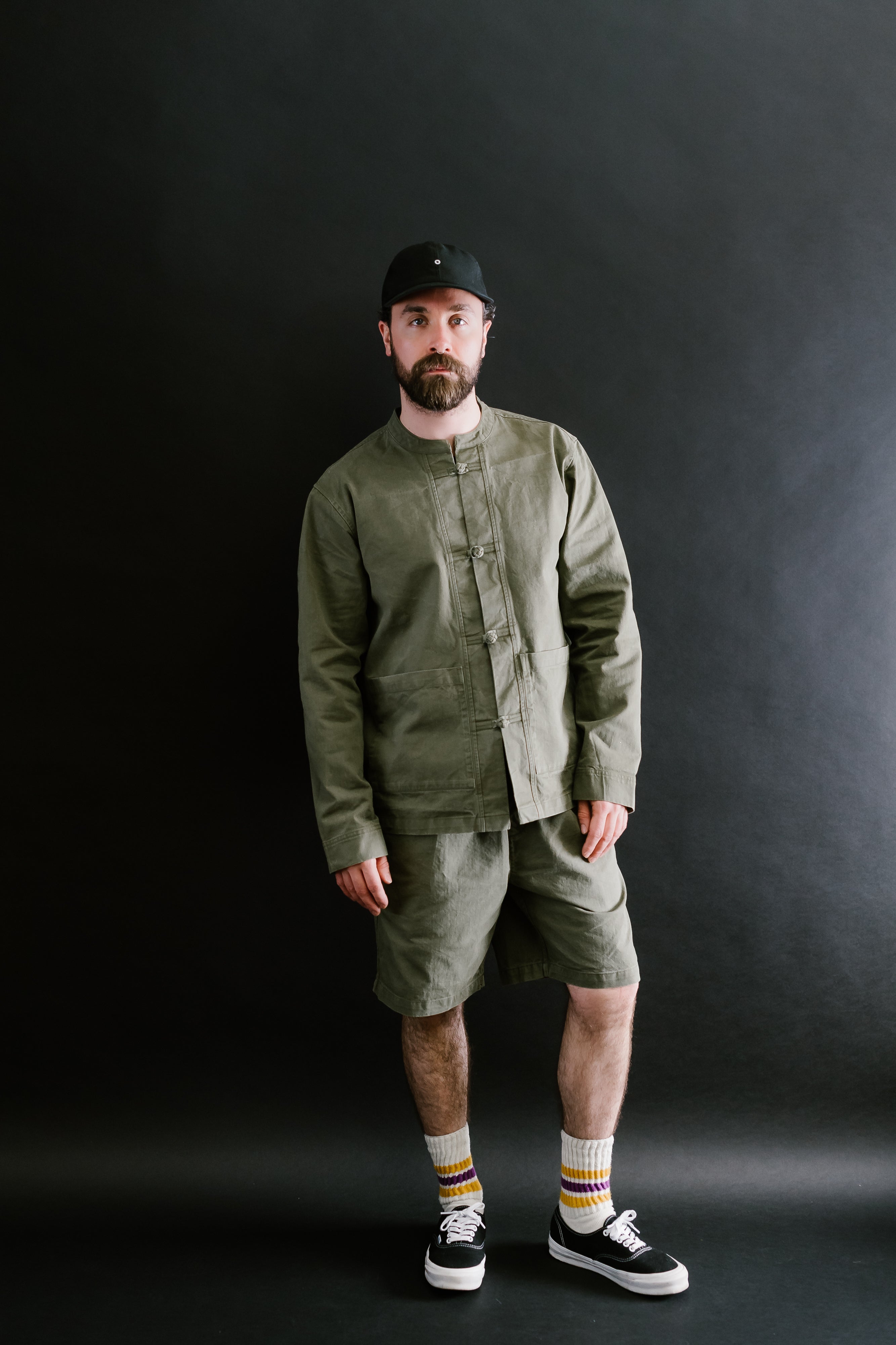 Drawstring Shorts - Olive Twill