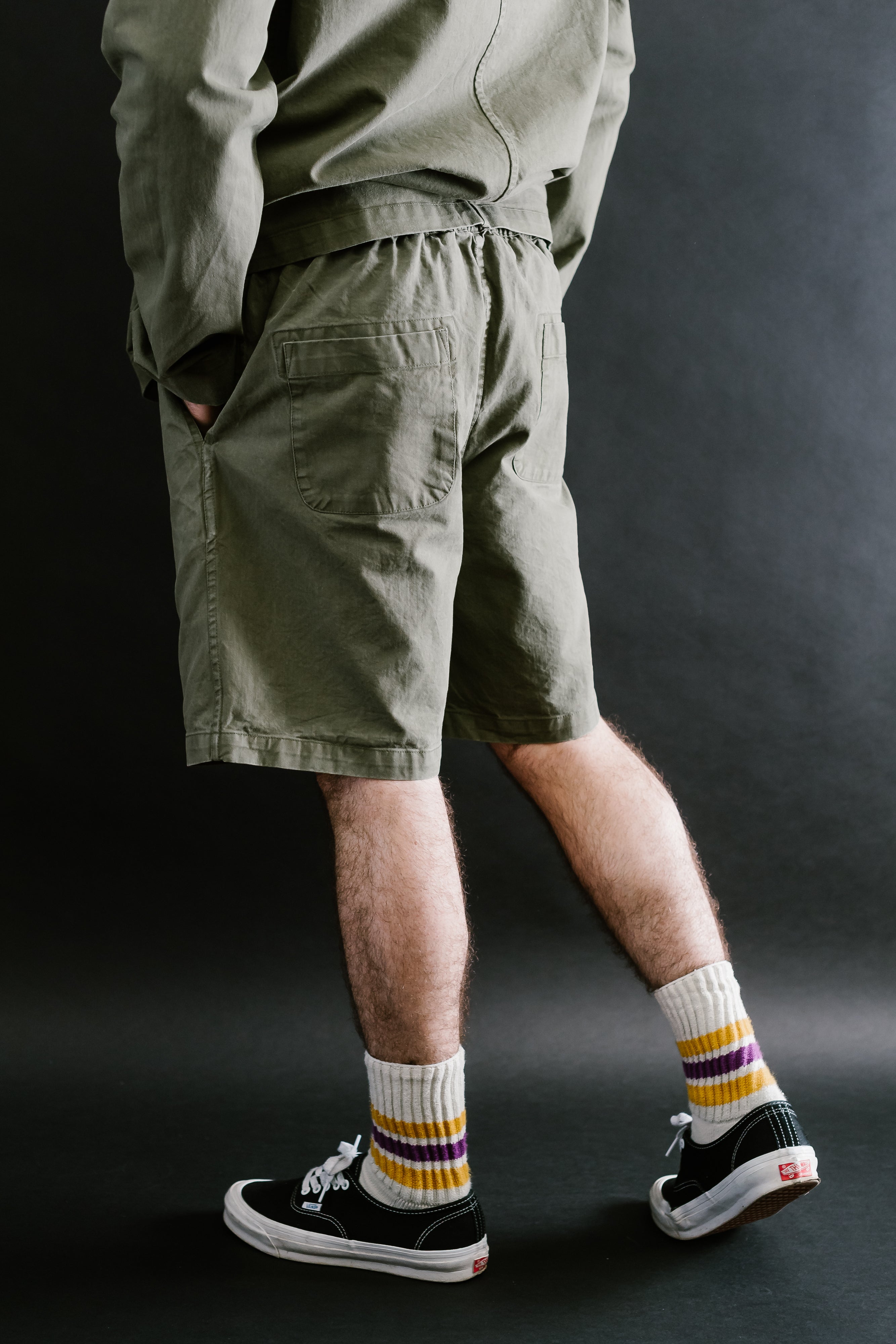 Drawstring Shorts - Olive Twill