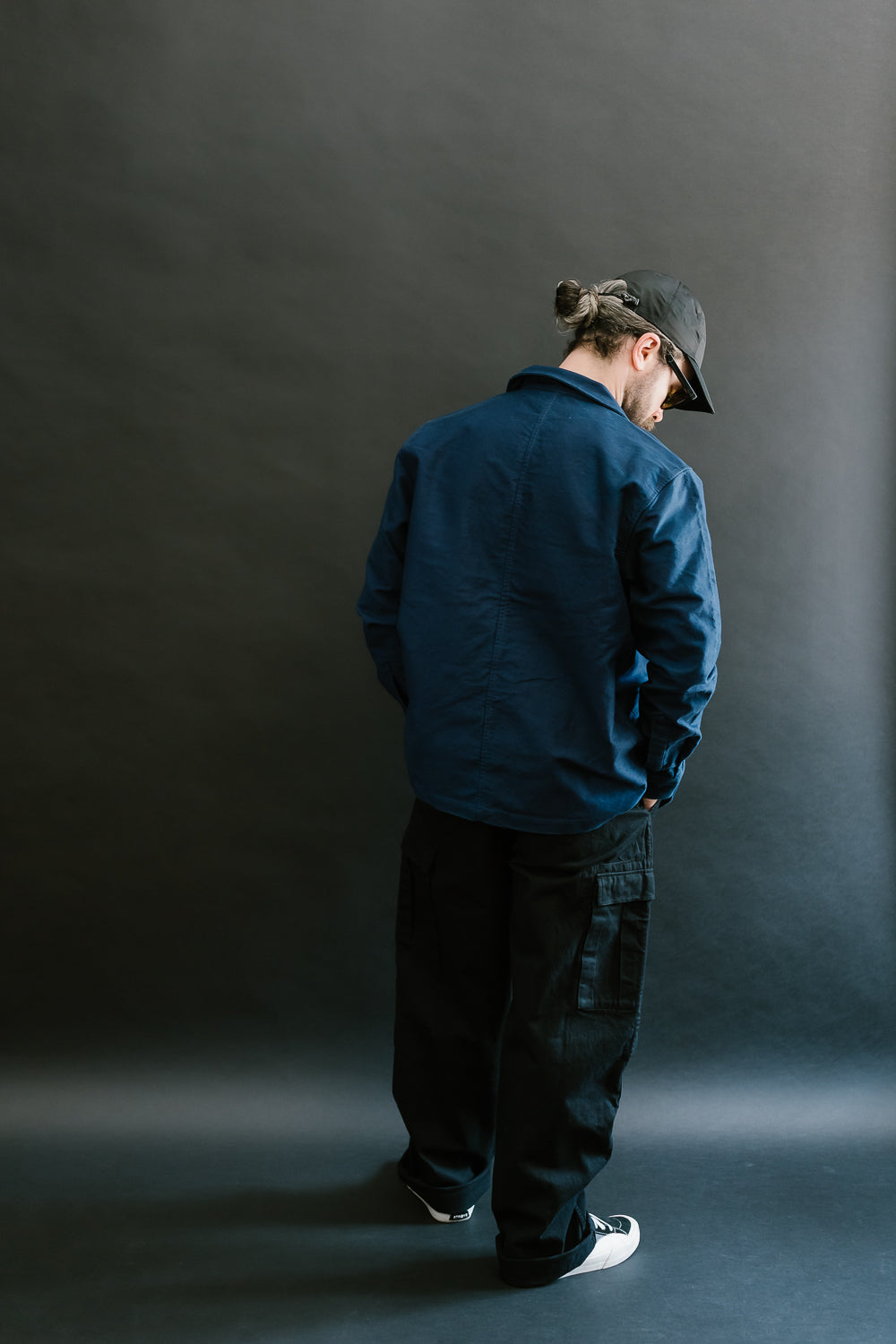 French Work Jacket Moleskin - Washed Indigo