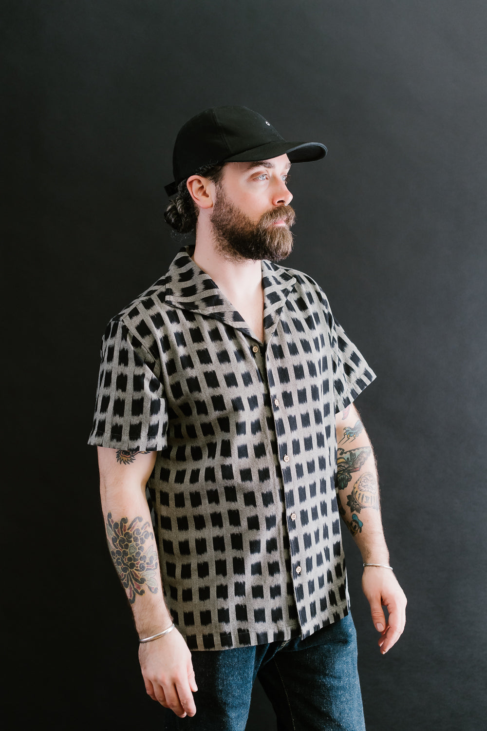 Leisure Shirt  - Black Ikat