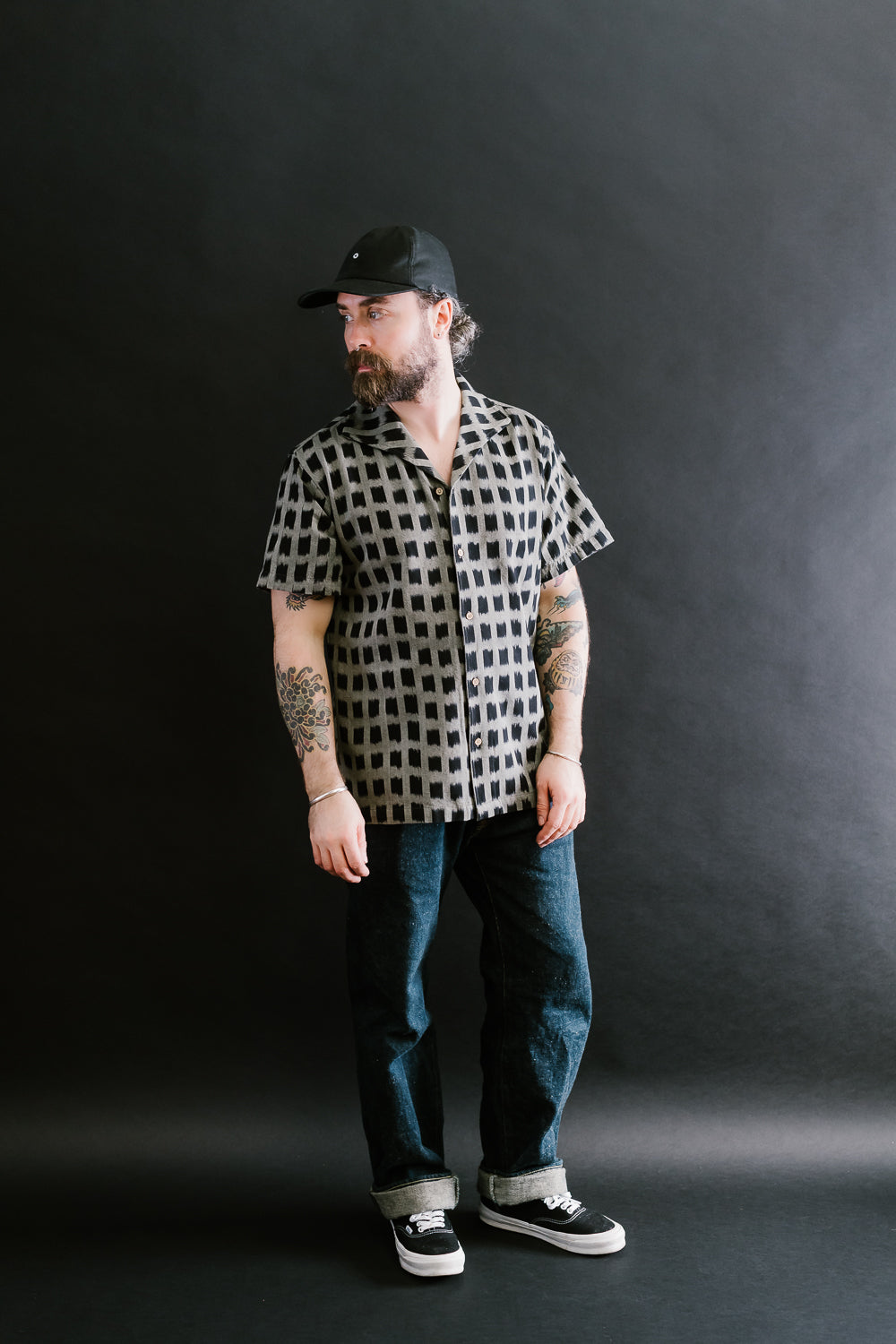 Leisure Shirt  - Black Ikat