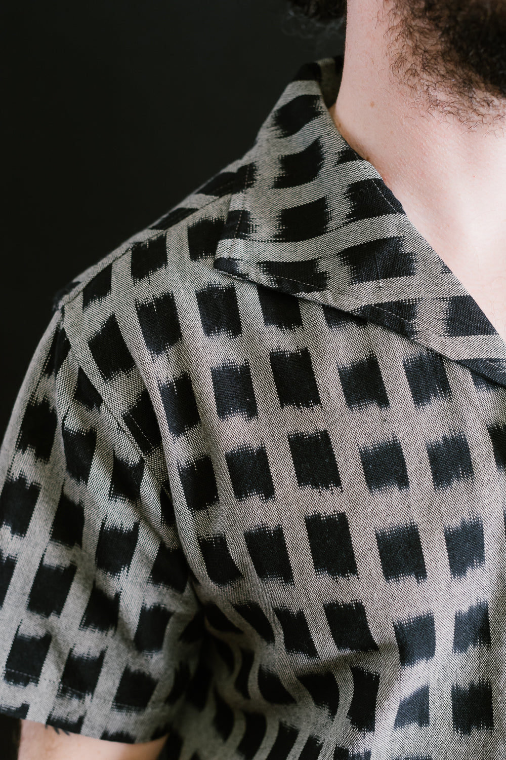 Leisure Shirt  - Black Ikat