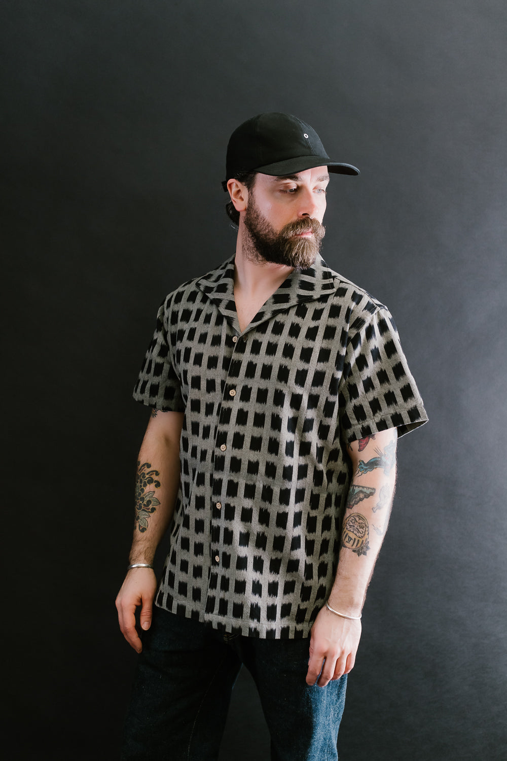 Leisure Shirt  - Black Ikat