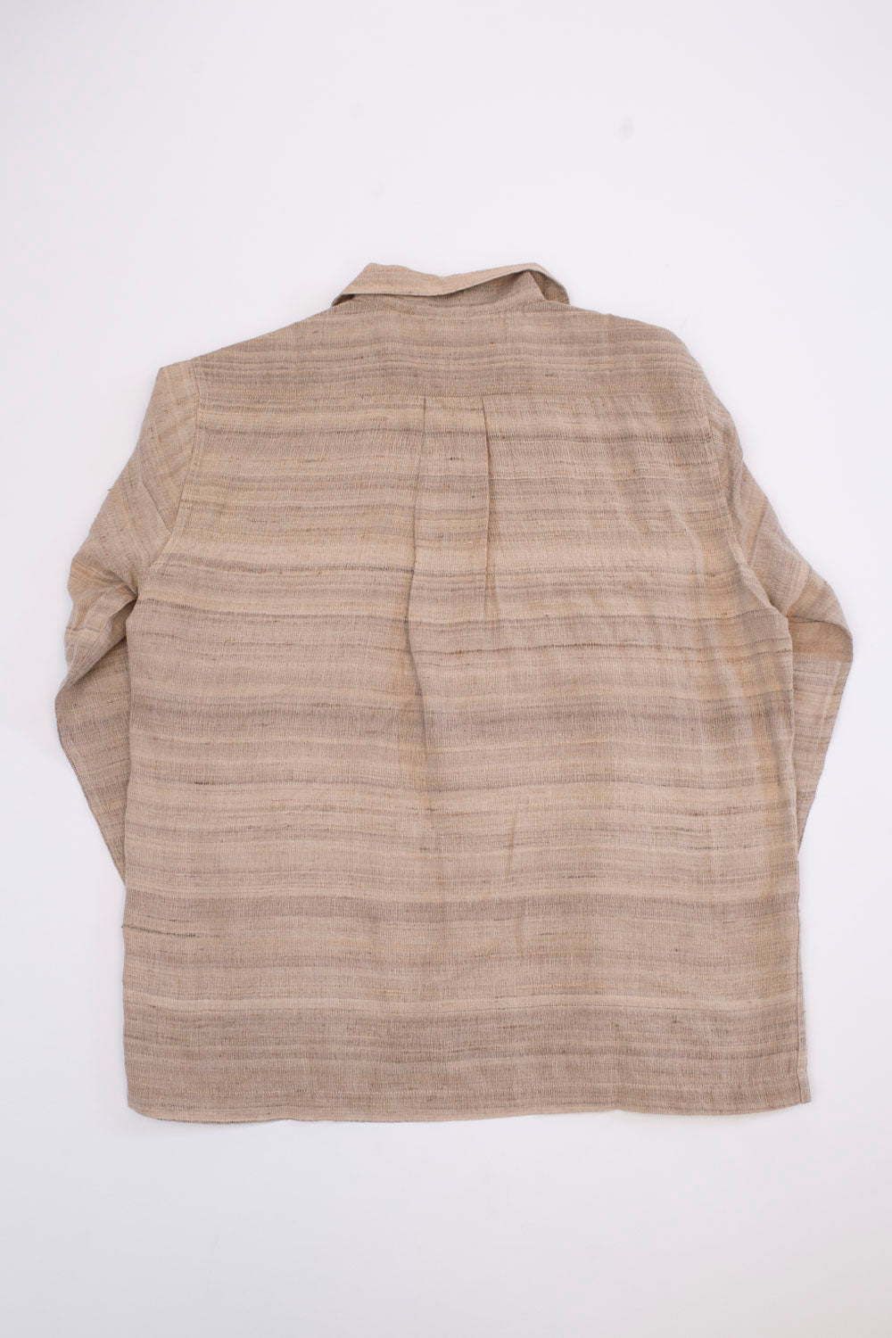 Open Collar Shirt Handloom Silk - Travertine