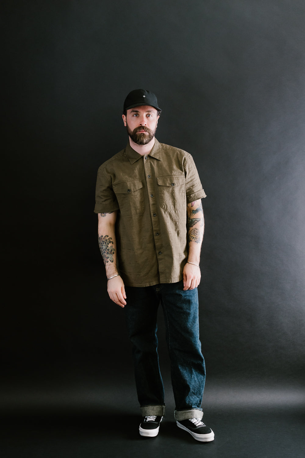 Safari Shirt  - Drab Barkcloth