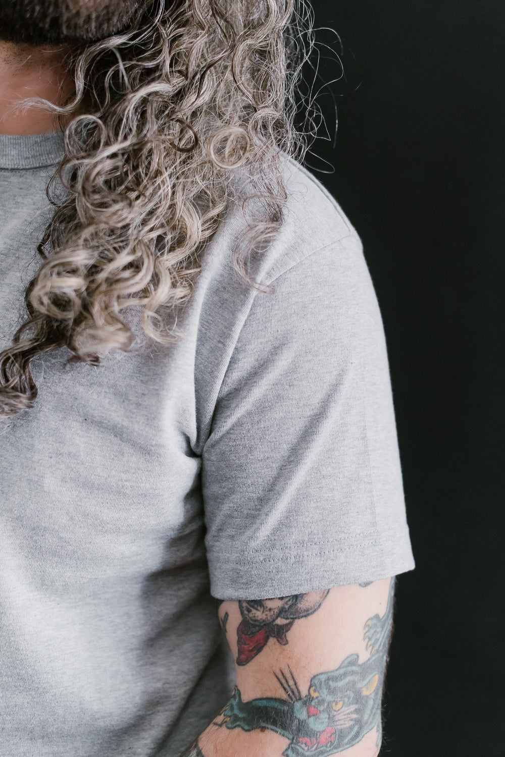 Short Sleeve Henley - Heather Grey