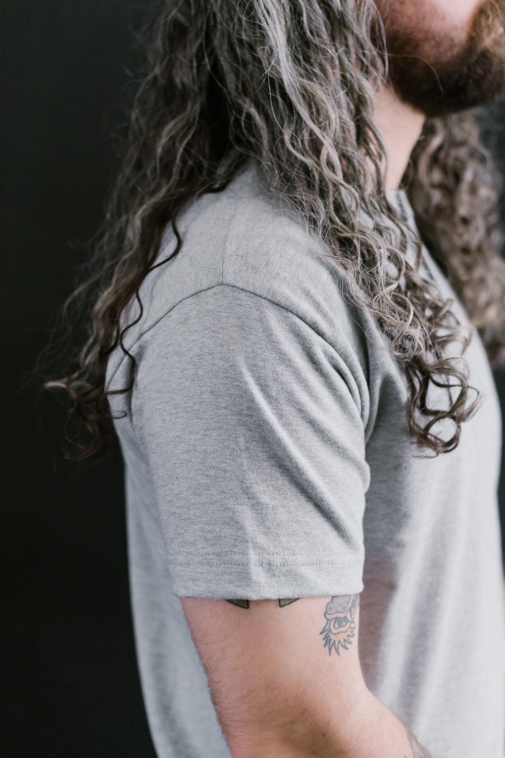 Short Sleeve Henley - Heather Grey