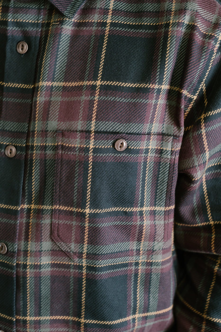 Utility Flannel Plaid  - Black Olive