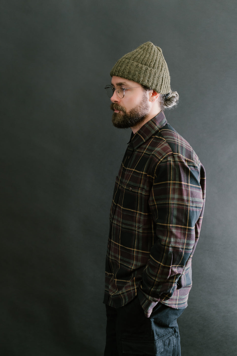 Utility Flannel Plaid  - Black Olive