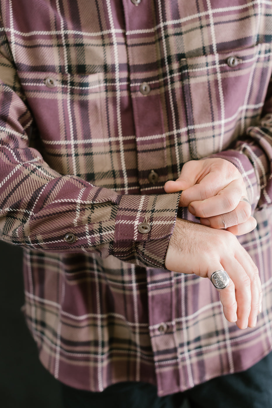 Utility Flannel Plaid  - Burgundy Oak