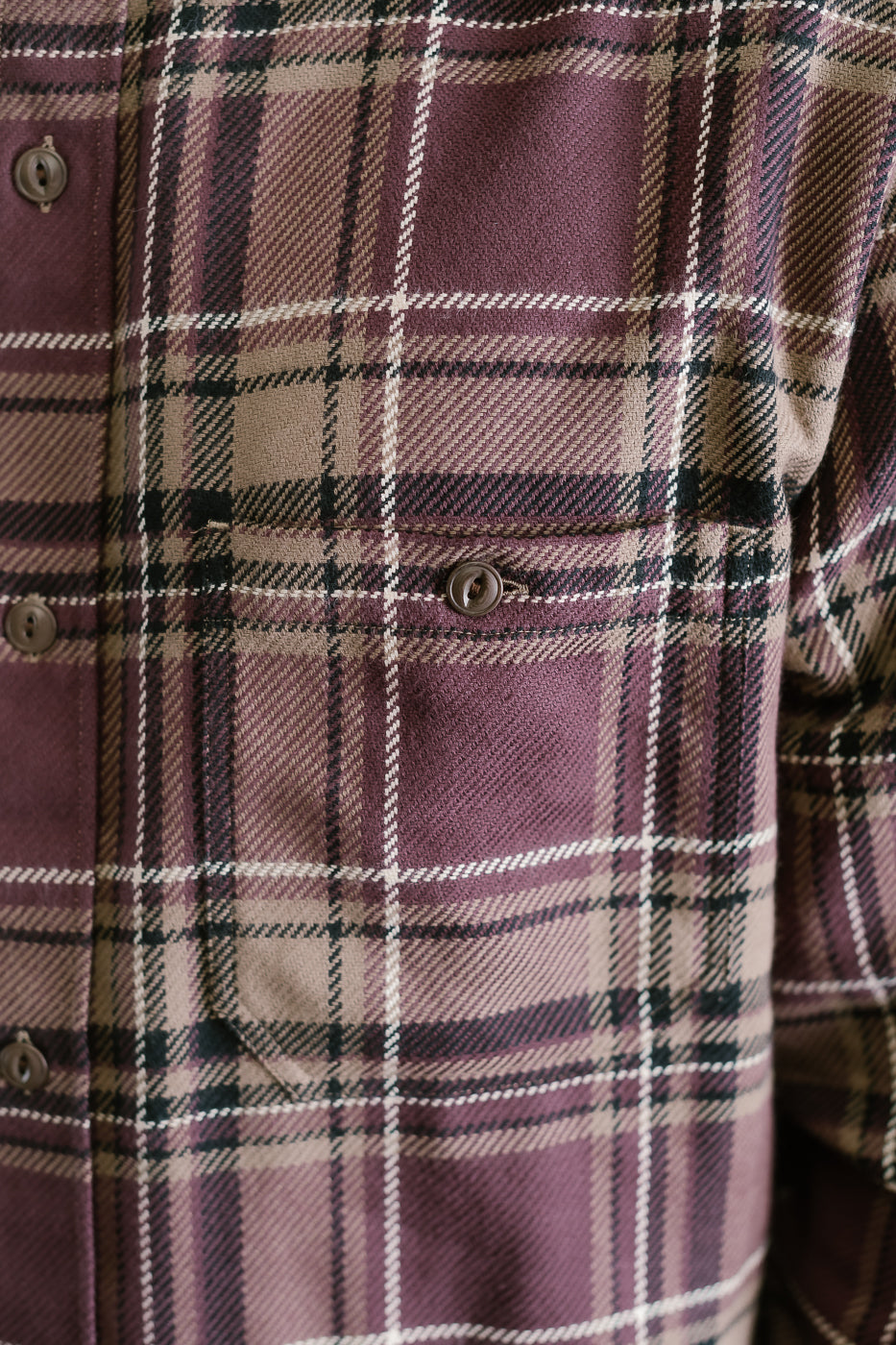 Utility Flannel Plaid  - Burgundy Oak