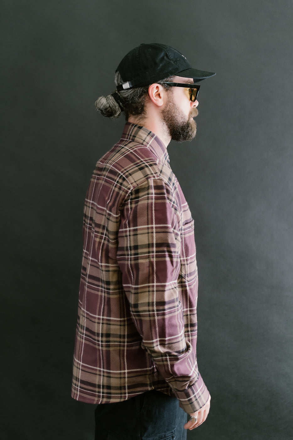 Utility Flannel Plaid  - Burgundy Oak