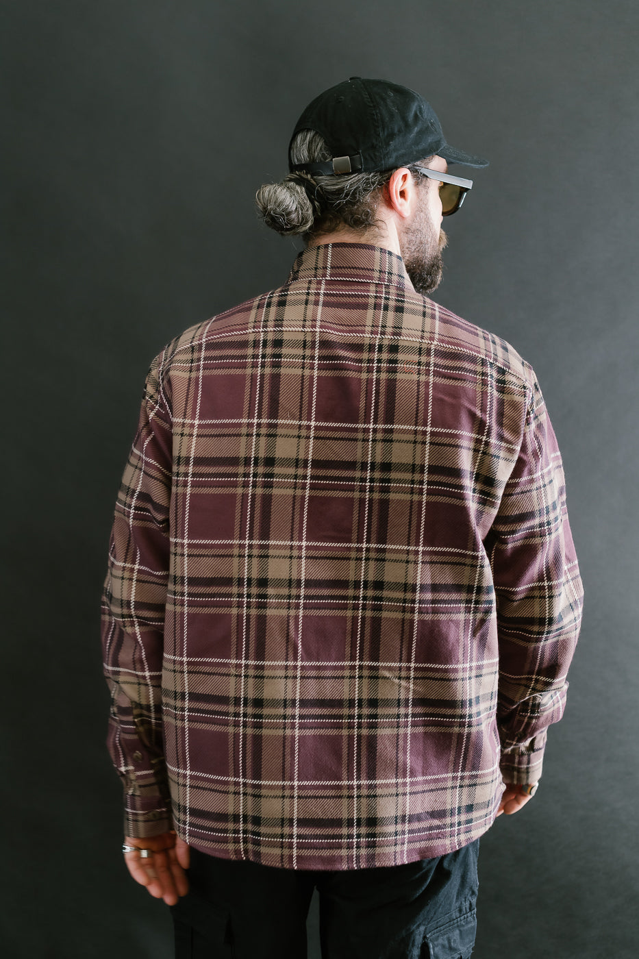 Utility Flannel Plaid  - Burgundy Oak