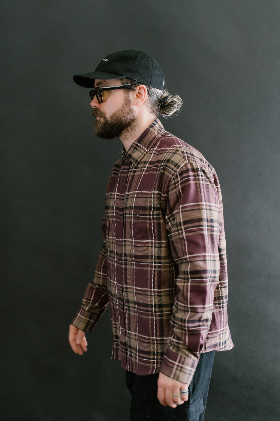 Utility Flannel Plaid  - Burgundy Oak