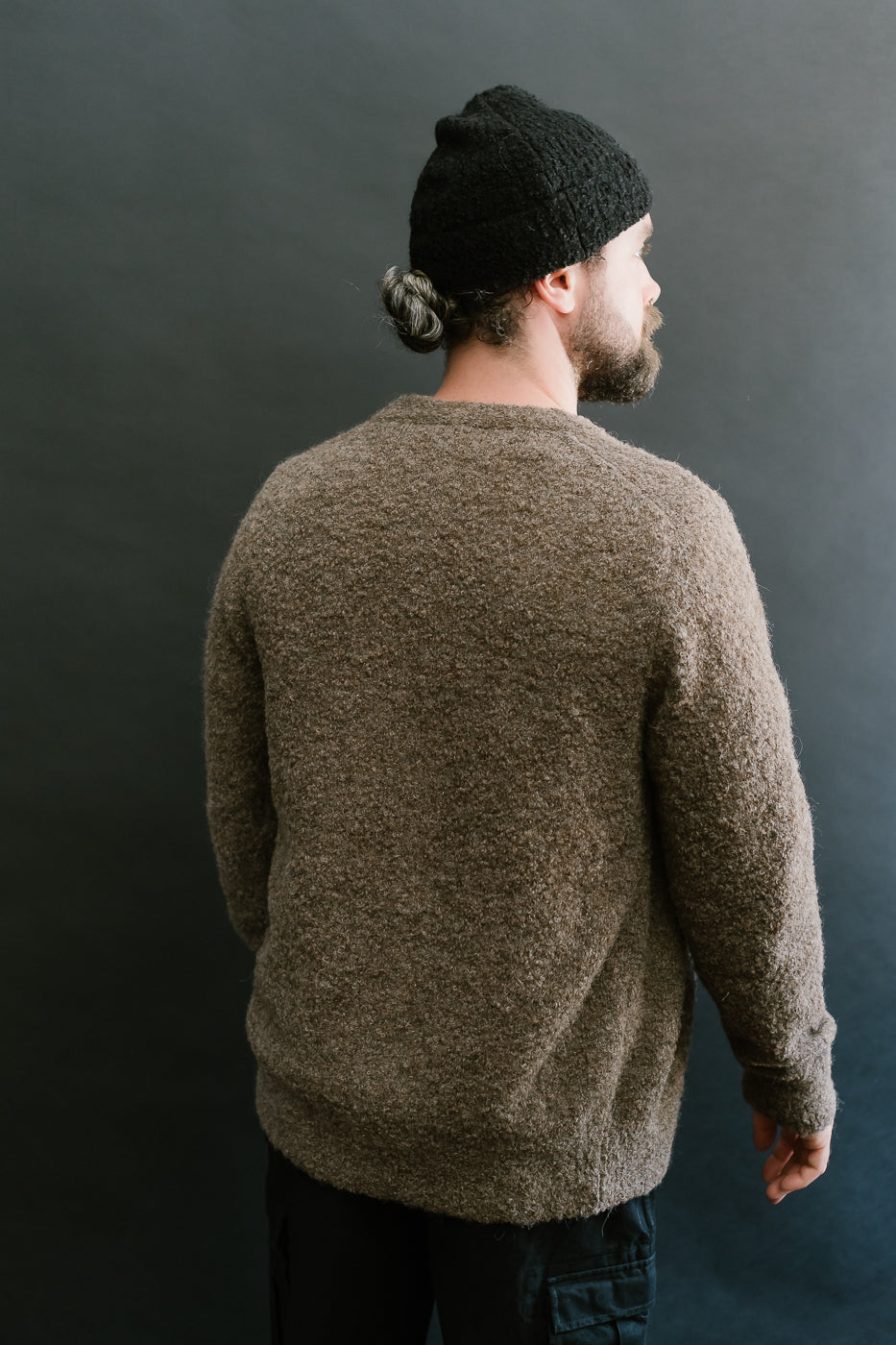 V-Neck Cardigan Boucle Alpaca - Earth