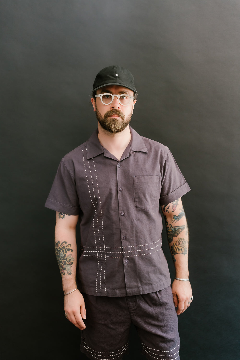 Vacation Shirt - Plum Hand Stitch