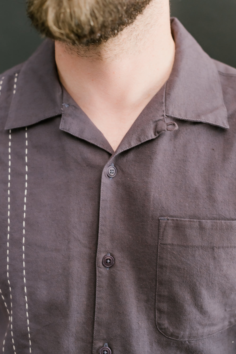 Vacation Shirt - Plum Hand Stitch