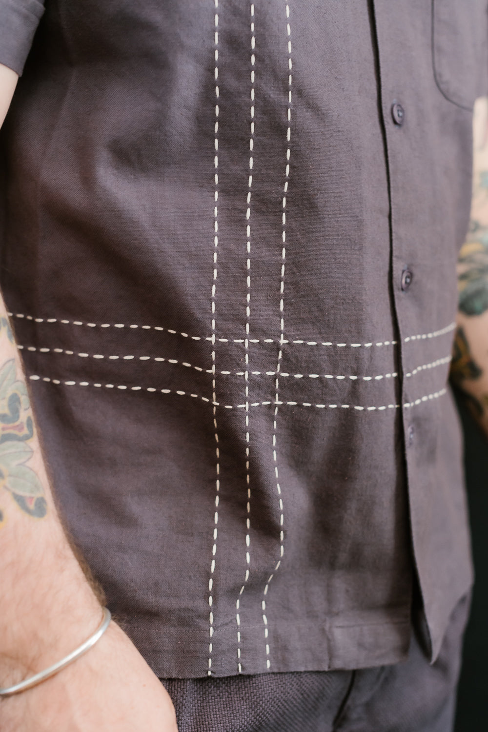 Vacation Shirt - Plum Hand Stitch