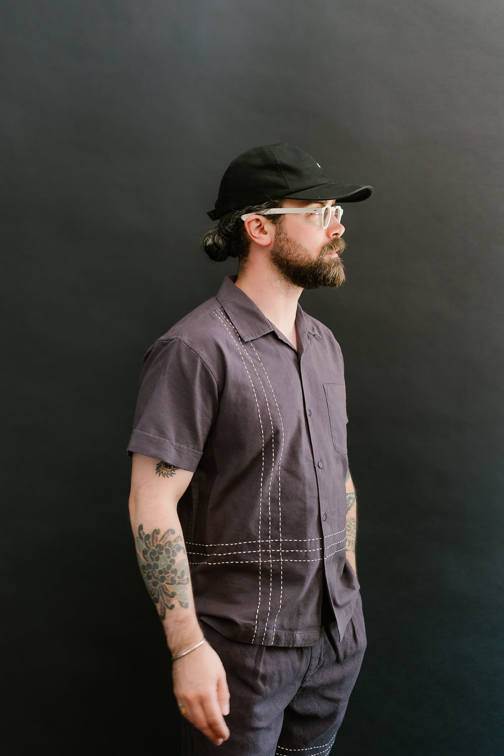 Vacation Shirt - Plum Hand Stitch