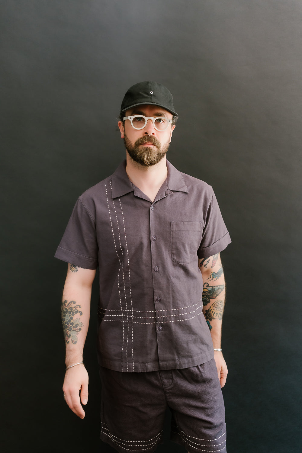 Vacation Shirt - Plum Hand Stitch