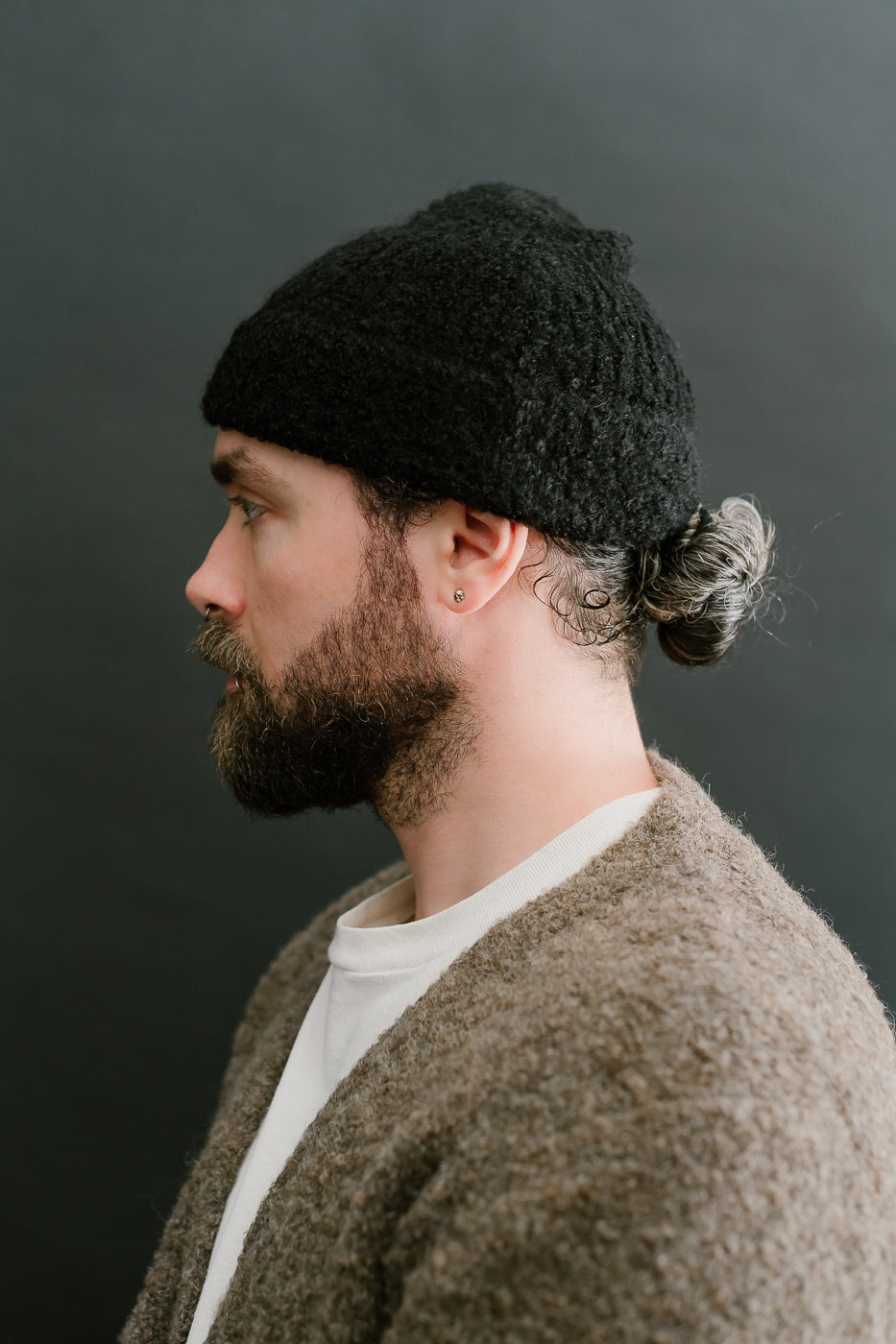 Boucle Alpaca Watch Cap - Black