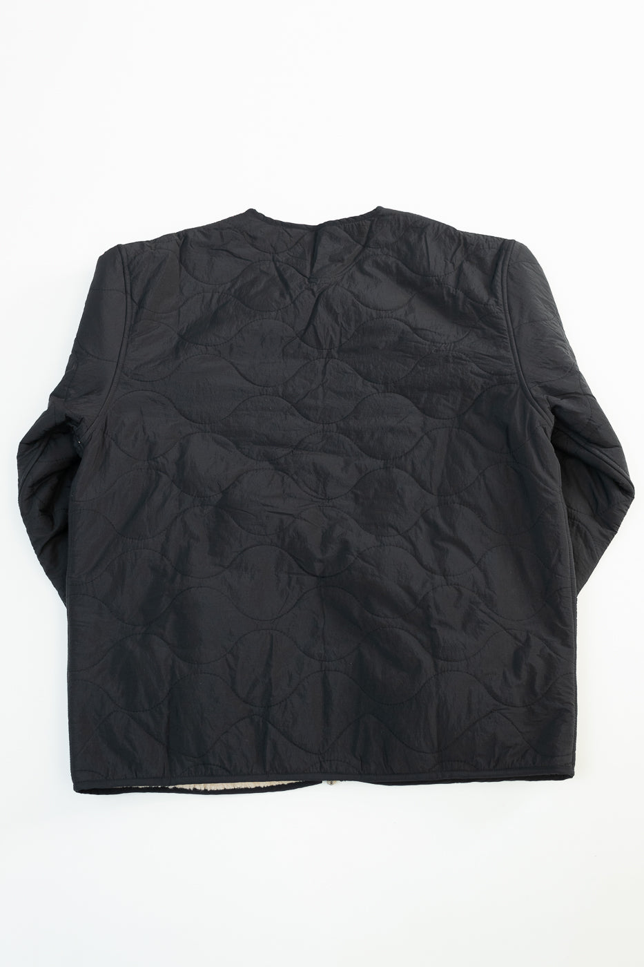 Zip Liner Jacket Quilted Nylon, Sherpa - Black