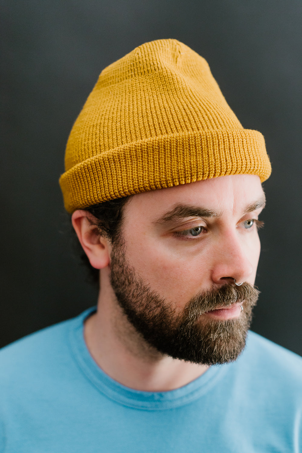 Wool Knit Watch Cap - Old Gold