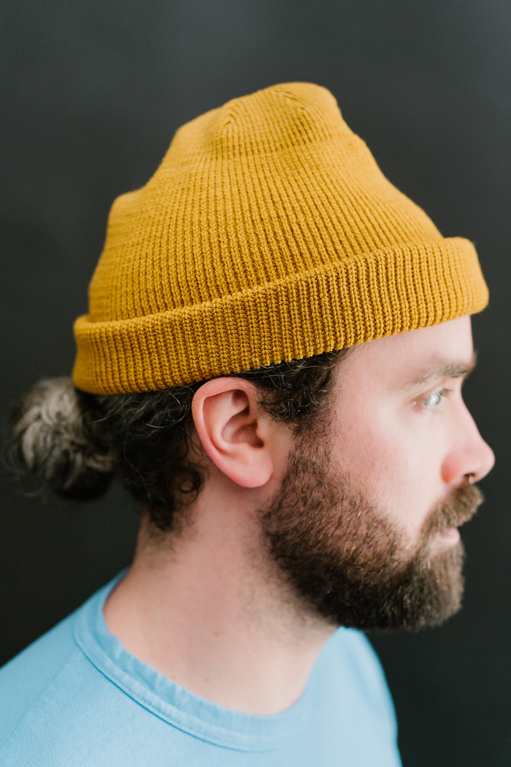 Wool Knit Watch Cap - Old Gold