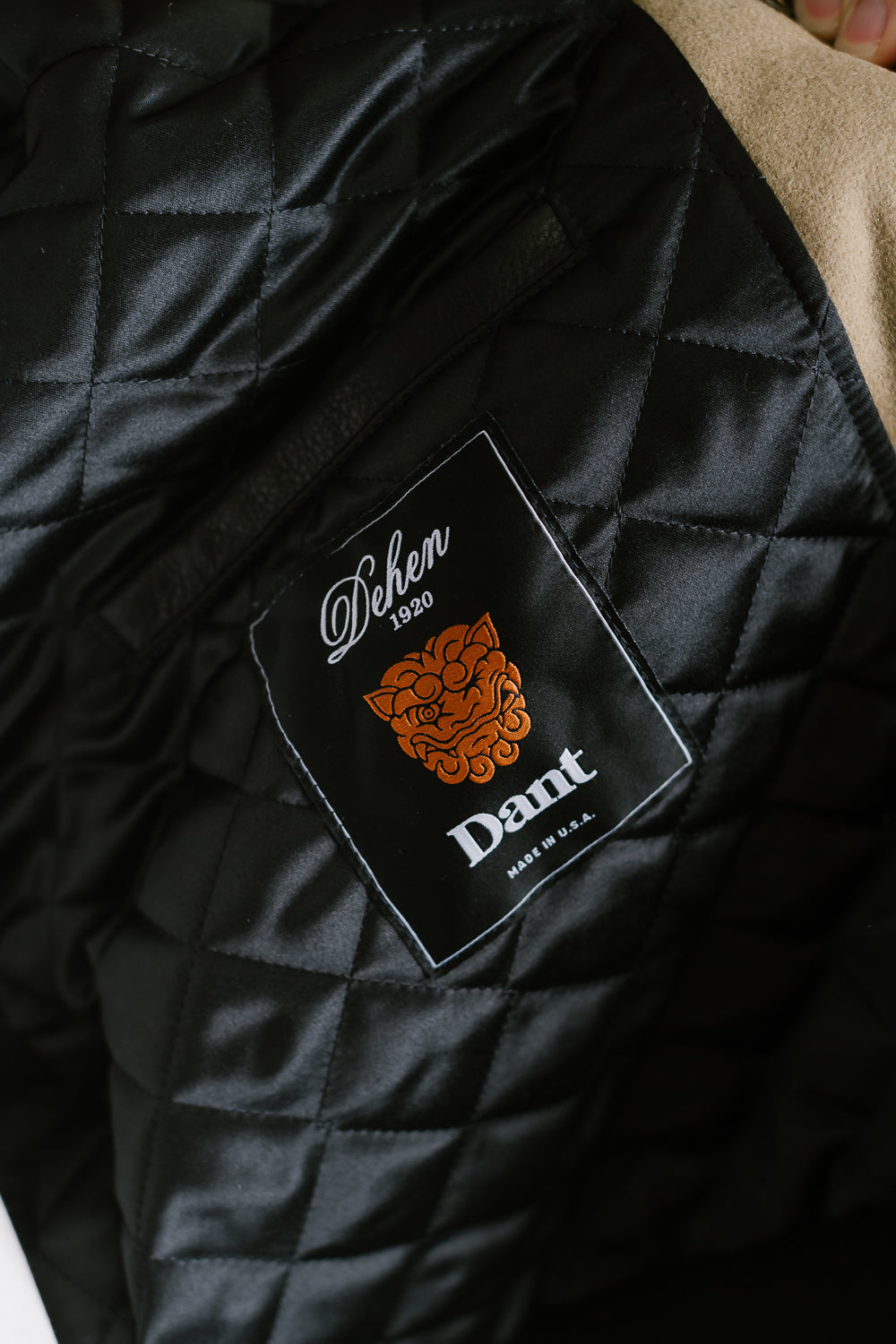 Dant x Dehen - Varsity Jacket - Camel, Black