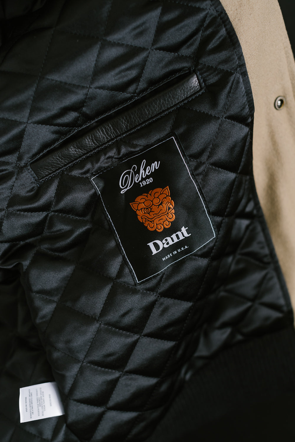 Dant x Dehen - Varsity Jacket - Camel, Black