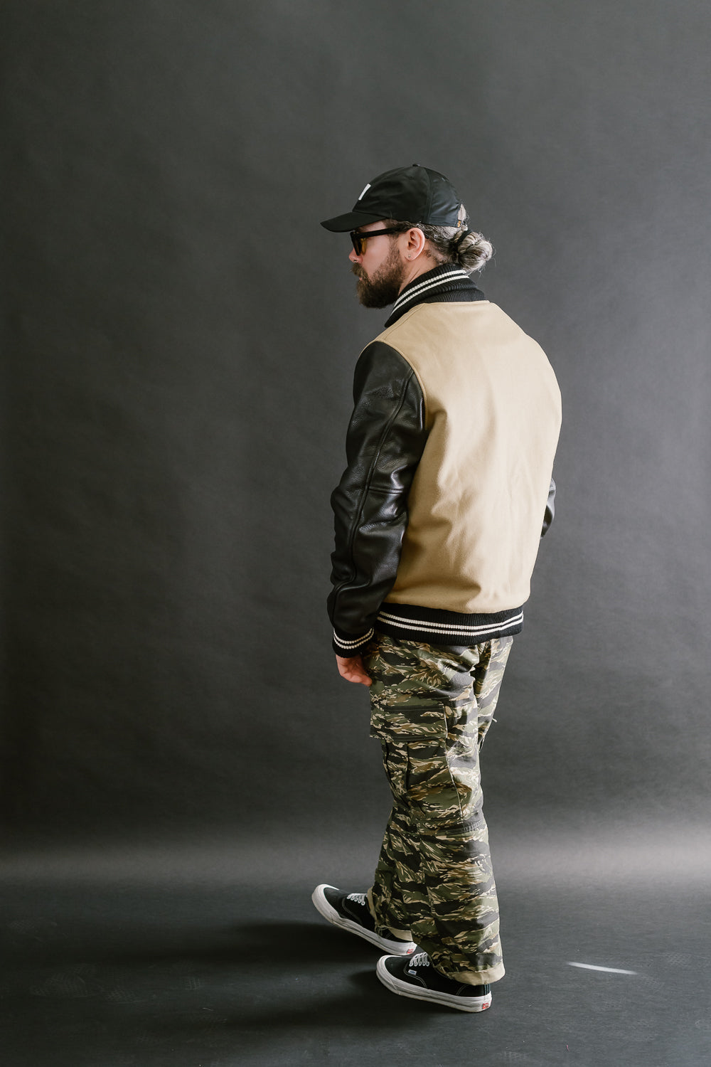 Dant x Dehen - Varsity Jacket - Camel, Black