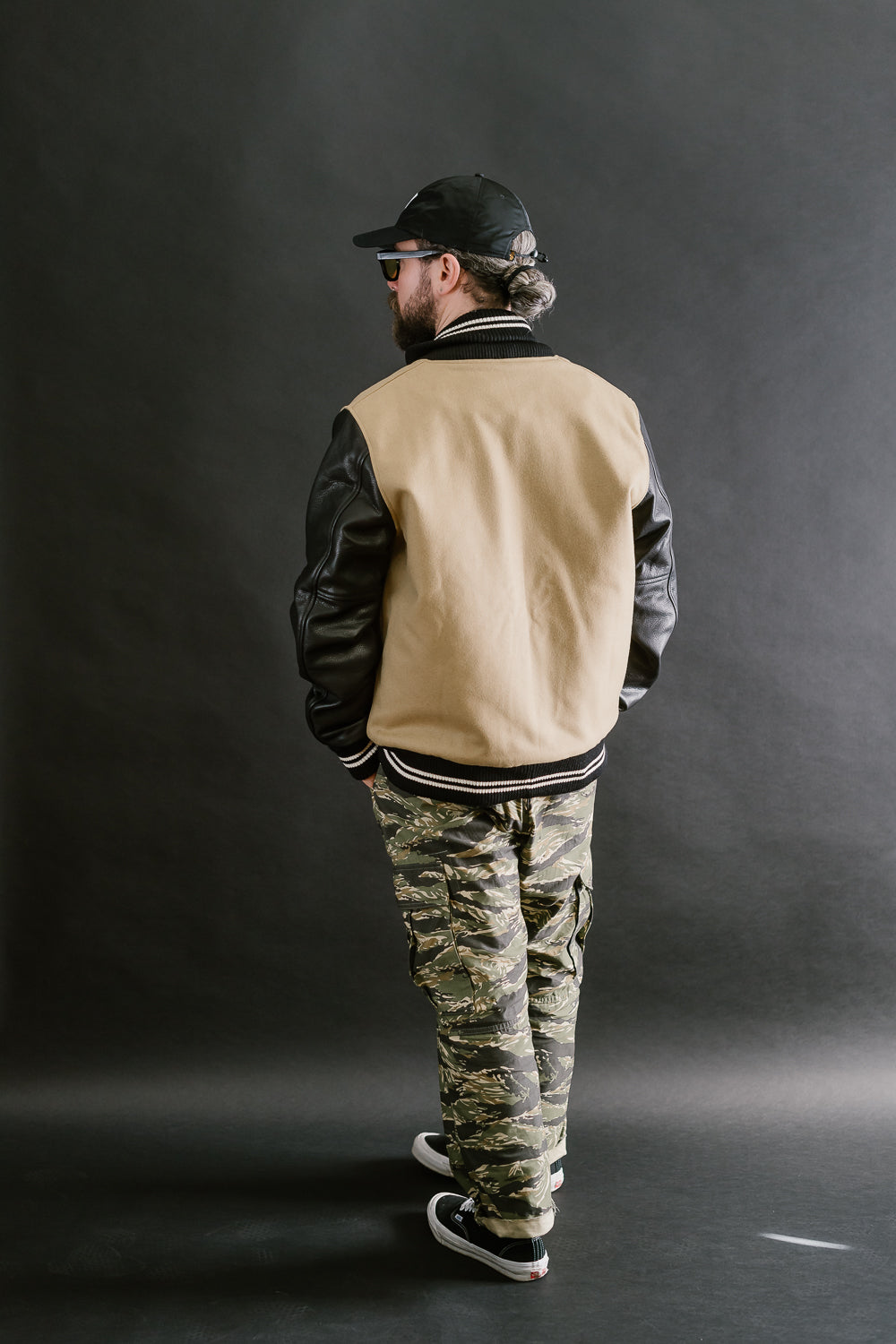 Dant x Dehen - Varsity Jacket - Camel, Black