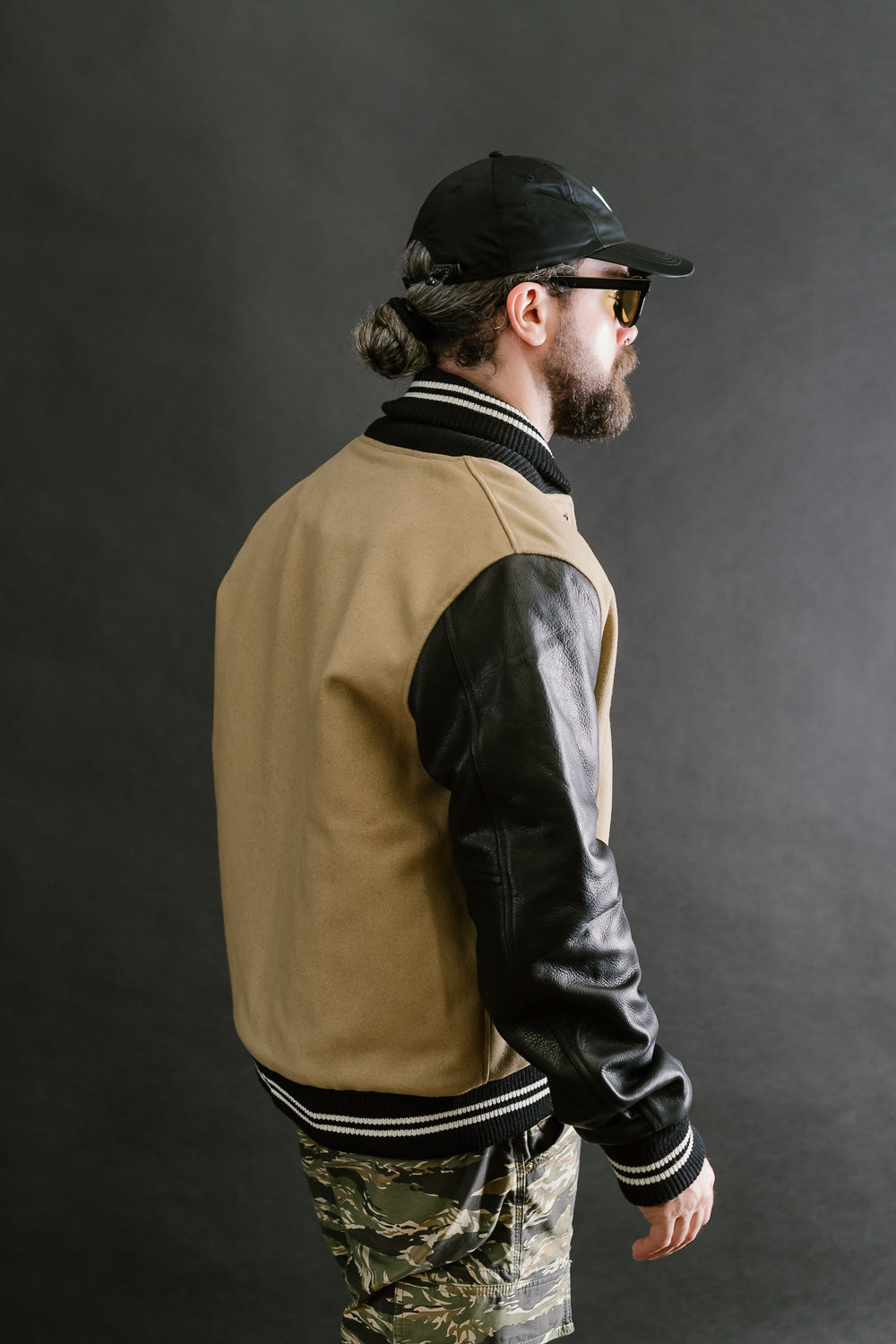 Dant x Dehen - Varsity Jacket - Camel, Black