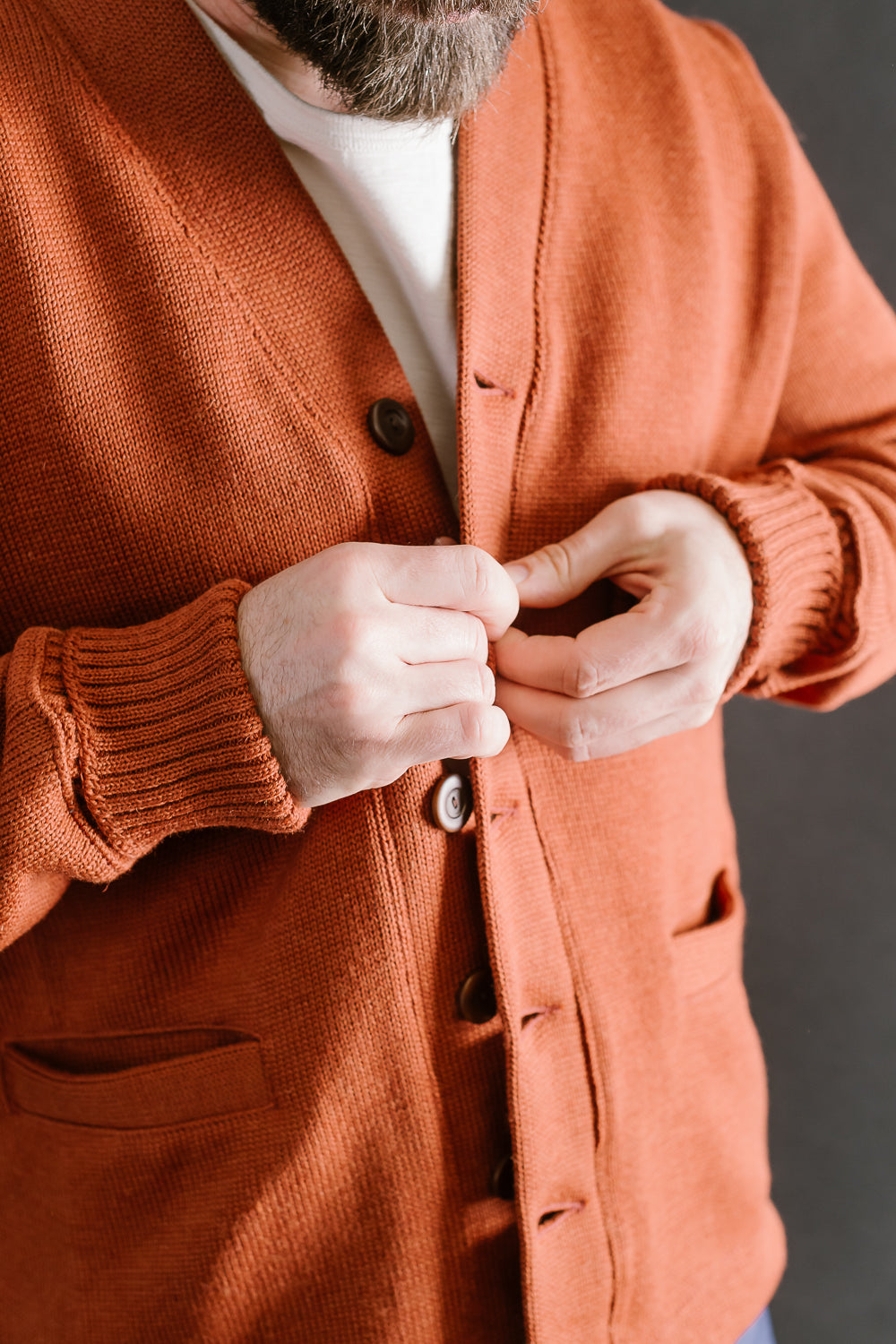 Classic Cardigan - Burnt Orange