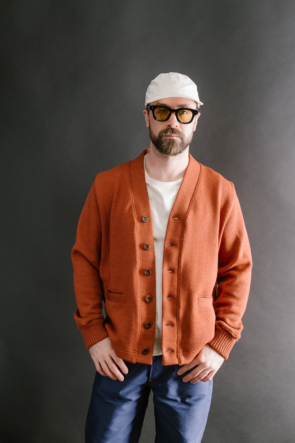 Classic Cardigan - Burnt Orange