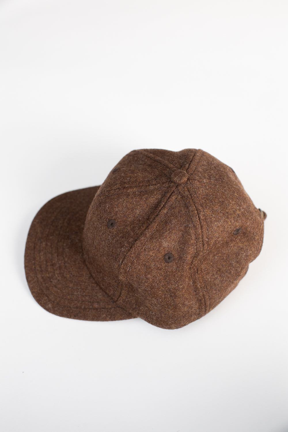 Melton Wool Baseball Hat -  Medium Brown Mix