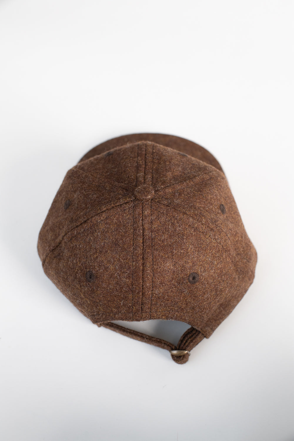 Melton Wool Baseball Hat -  Medium Brown Mix