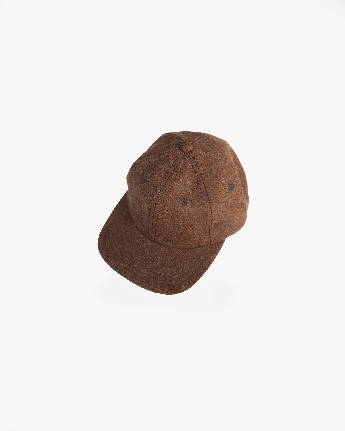 Melton Wool Baseball Hat -  Medium Brown Mix