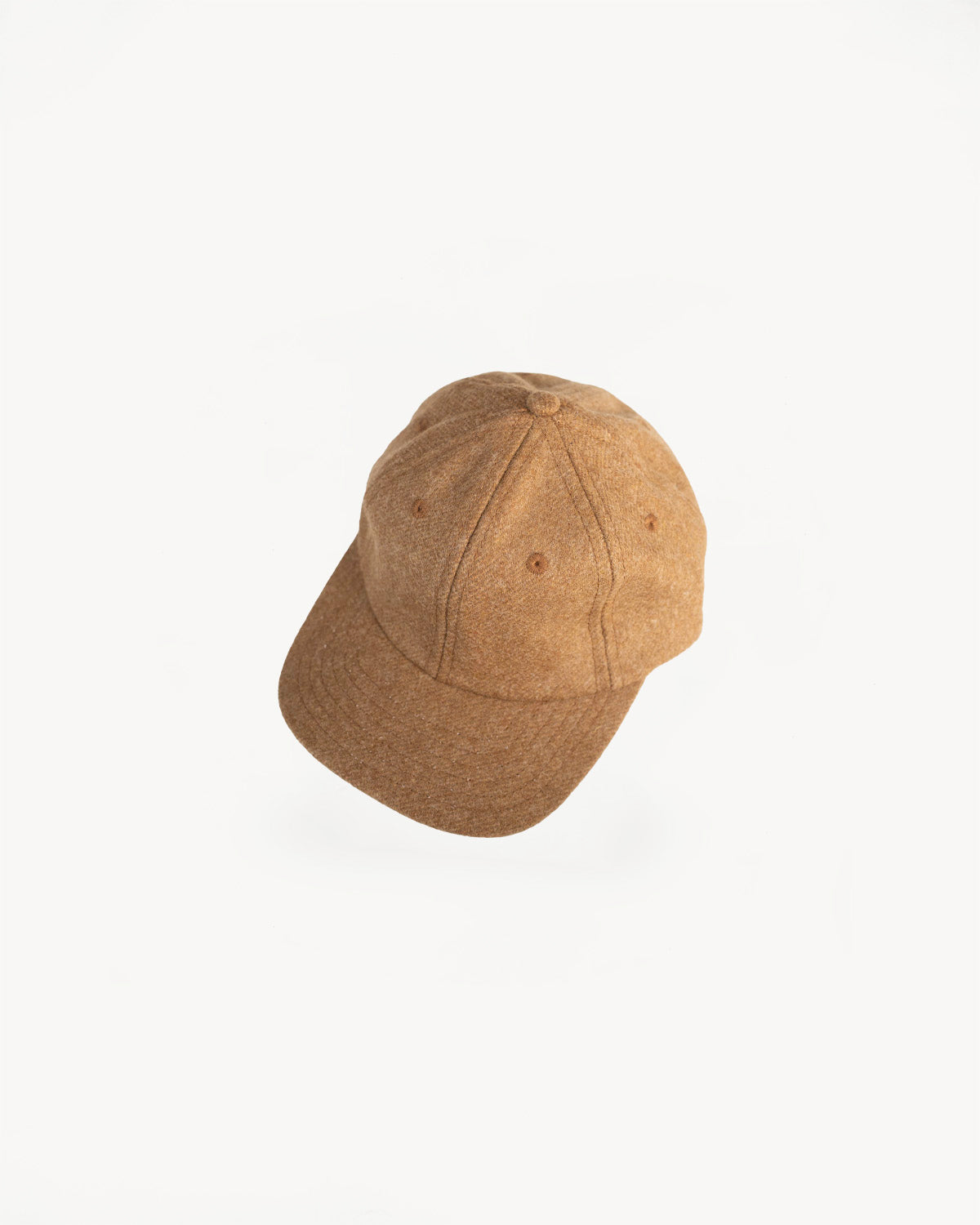 Melton Wool Baseball Hat -  Dark Tan Mix