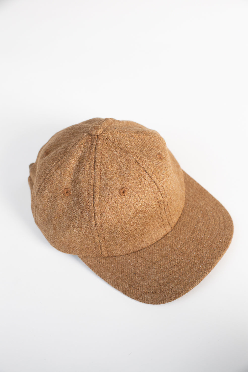 Melton Wool Baseball Hat -  Dark Tan Mix