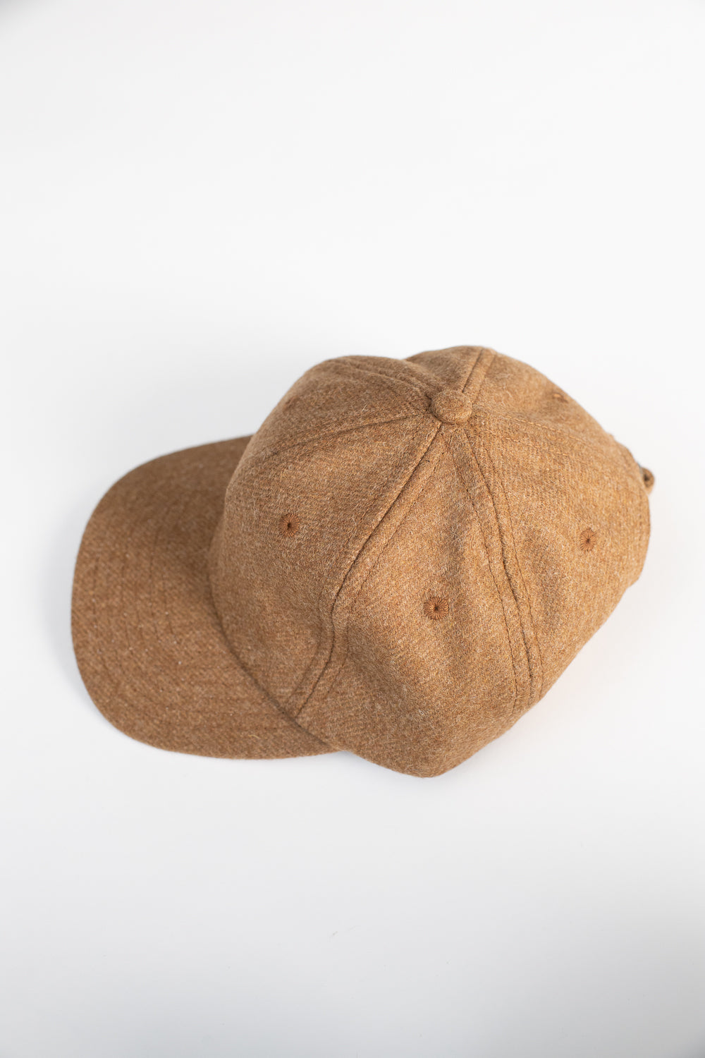 Melton Wool Baseball Hat -  Dark Tan Mix