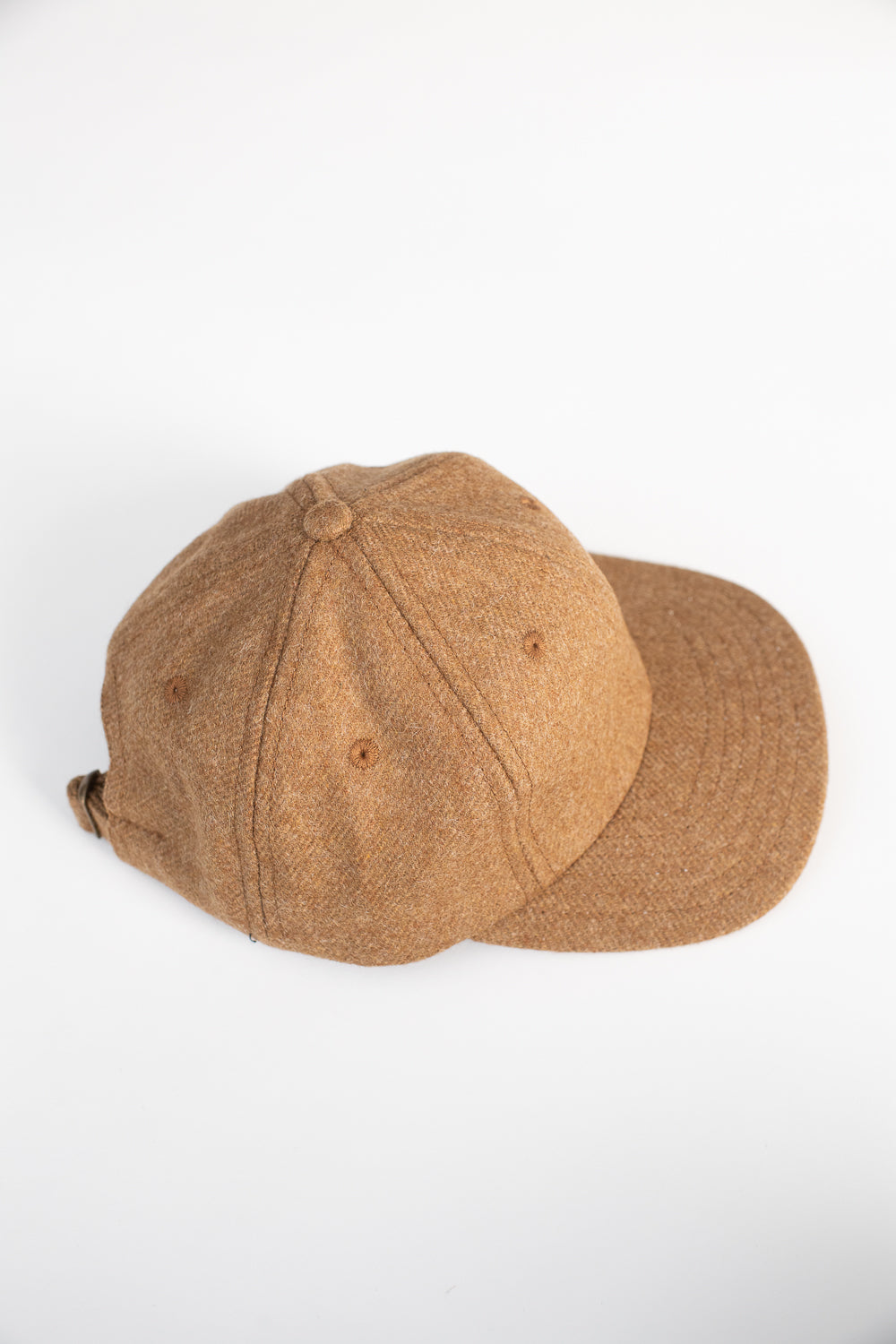 Melton Wool Baseball Hat -  Dark Tan Mix